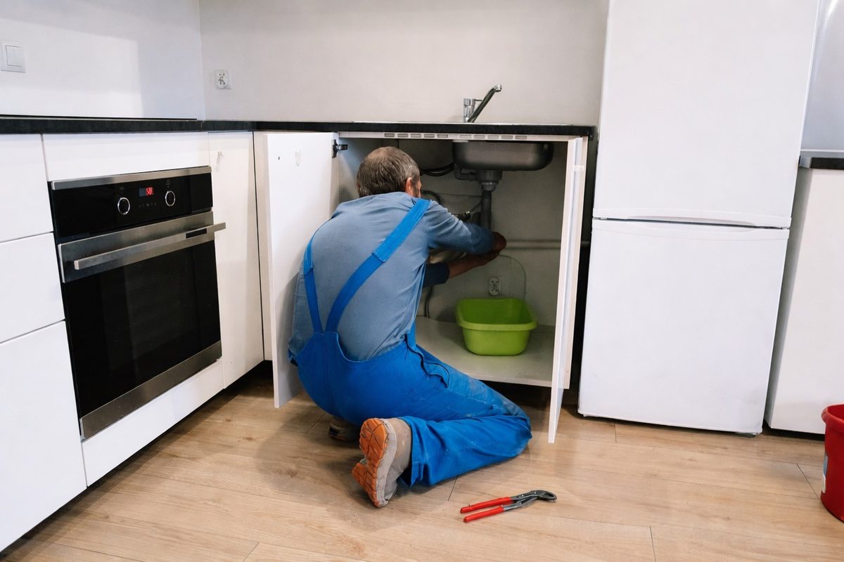 Popravka sifona ispod sudopere u kuhinji